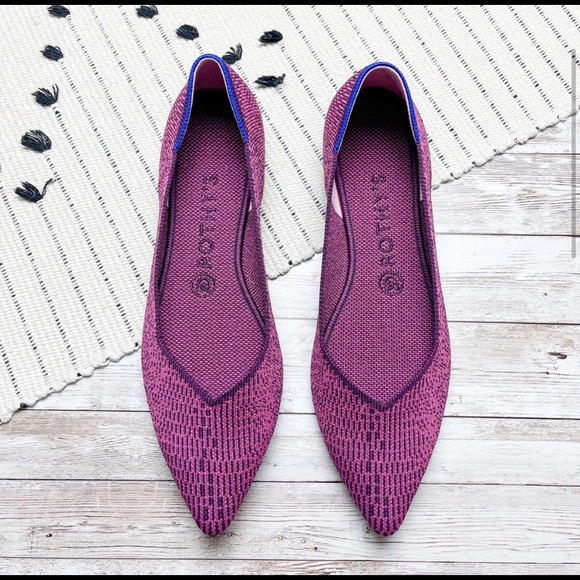 Rothy’s RARE Fig Python Print Point Flats Slip On Purple Size 9 NWT - Picture 3 of 8